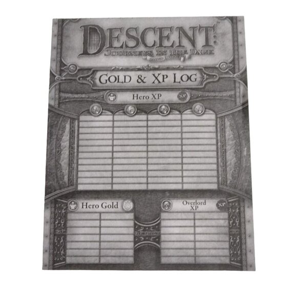 Descent Journeys in The Dark 2nd Ed Campaign Sheet Score Pad Dungeons Dragons - Picture 1 of 2